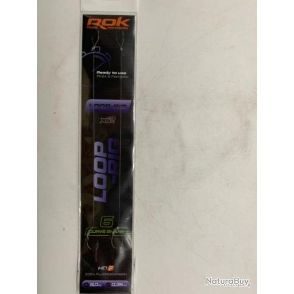 2 Bas de ligne Loop-Rig Rok Fishing 6 curve shank