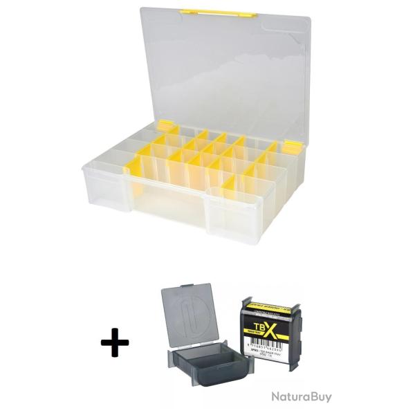BOITE SPRO TBX80L CLEAR 350X250X80MM + 3 BOITES INTERIEURES TBX