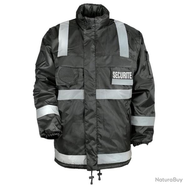 Coupe vent fourr� S�curit� Bandes R�fl�chissantes NOIR