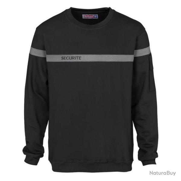 SWEATSHIRT SECURITE BANDE GRISE NOIR