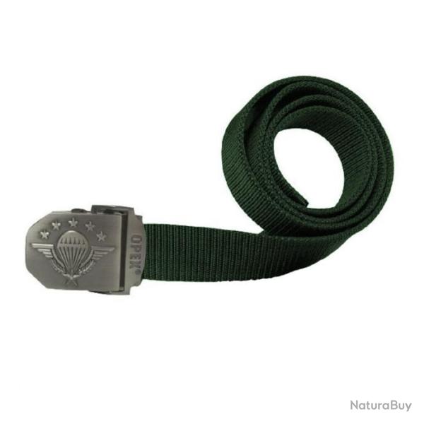 Ceinture boucle gravee relief PARA Kaki