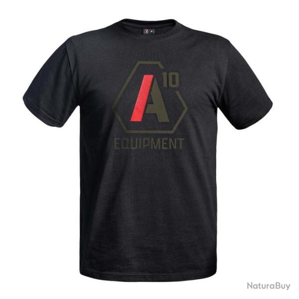 T shirt Strong A10 noir logos vert olive rouge NOIR