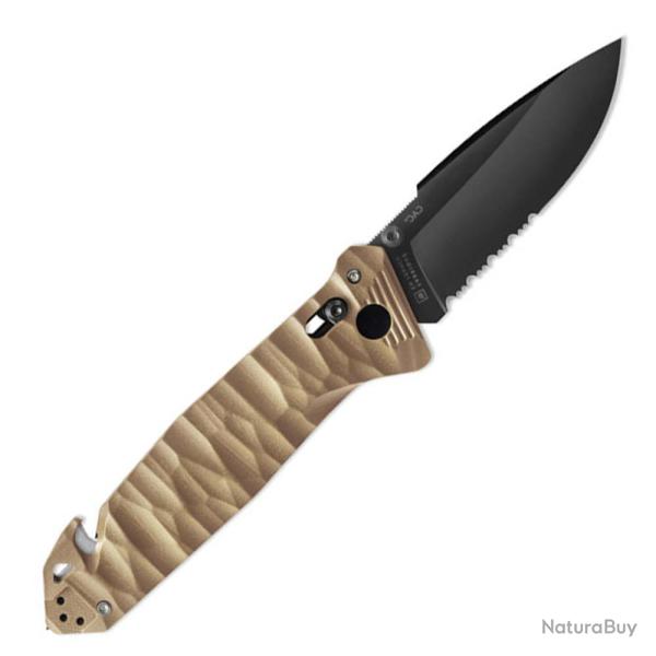 Couteau de poche Cac� S200 serration PA6 Vengeur Edition tan