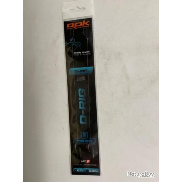 2 Bas de ligne D-Rig Rok Fishing 8 wide gape