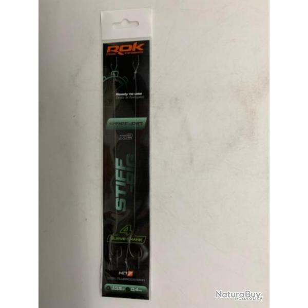 2 Bas de ligne Stiff-Rig Rok Fishing 4 curve shank