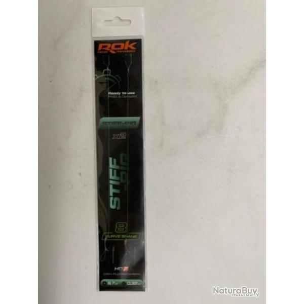 2 Bas de ligne Stiff-Rig Rok Fishing 8 curve shank