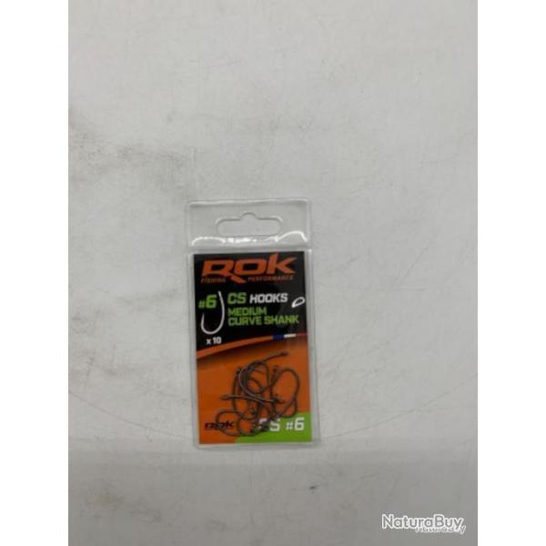 10 hameons Rok Fishing CS medium curve shank #6