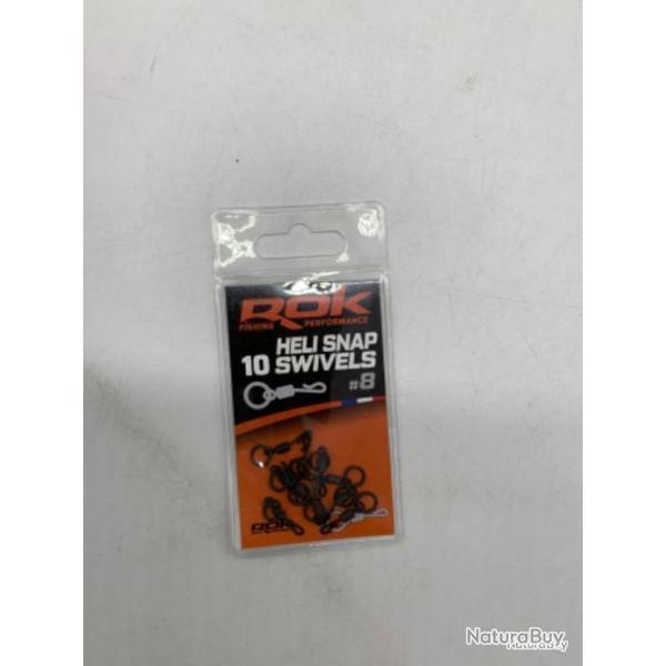 �merillon Rok Fishing heli snap swivels #12