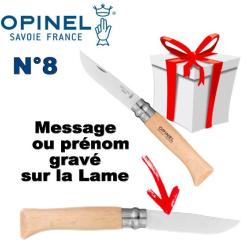 Opinel N&deg;8 personnalis&eacute;e - Lame acier Inox - Gravure incluse