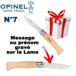 Opinel N&deg;7 personnalis&eacute;e - Lame acier Inox - Gravure incluse
