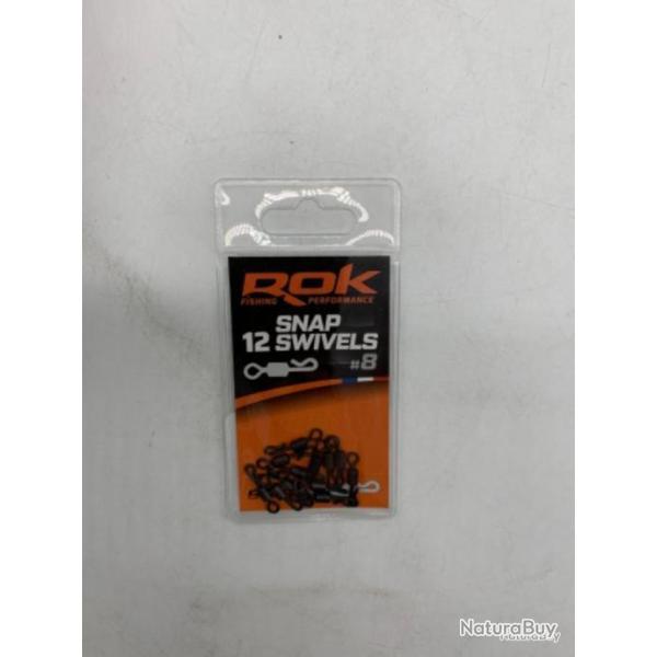 10 �merillon Rok Fishing snap swivels #8