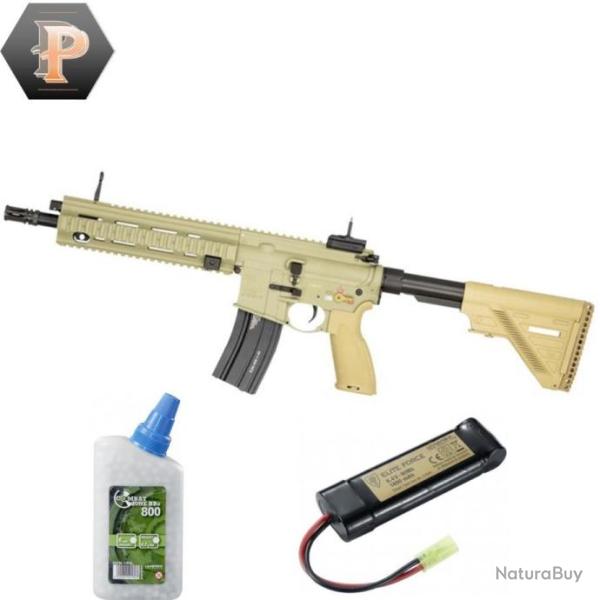 Carabine HK416 A5 sportline 6mm lectrique full auto Tan 1,0J + batterie + billes
