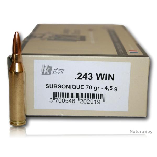 MUNITIONS SOLOGNE HPBT 243 WIN SUB BTE 20