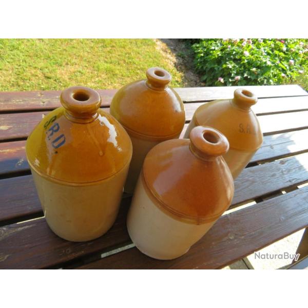 Ancienne Jarre ou cruche en Gr�s Glac� - �maill� - S.R.D. - Service Rhum Dilu� - Arm�e Britannique