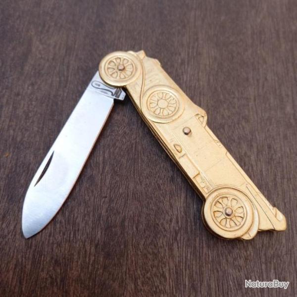 Couteau Figuratif AUTOMOBILE  COURSOLLE Manche en Laiton