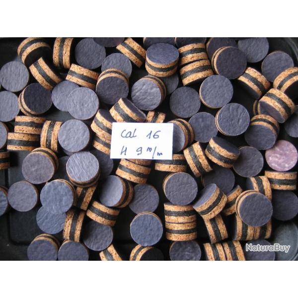 Bourres  1�re  qualit�  2 li�ges  1  feutre  cal  16  hauteur  9 mm