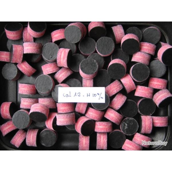 Bourres  1re  qualit  feutre  rose  cal  12  hauteur  10 mm