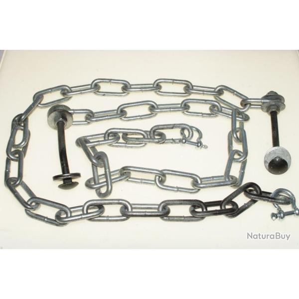 Kit de suspensions pour gong : 2 chaines en acier 110 cm , manilles et fixations