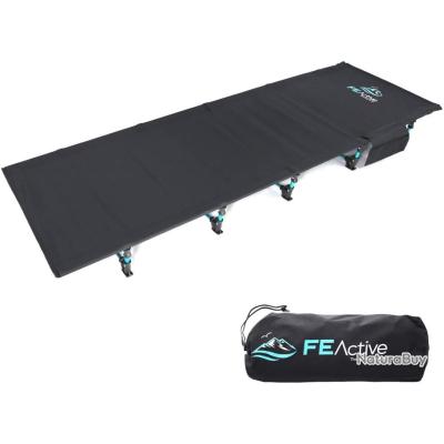 Lit de camp pliable XXL - Avec poche latérale