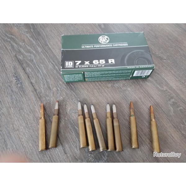 Boite de 10 balles 7x65r en panach� rws norma