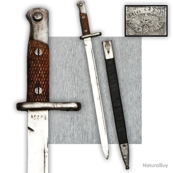 SUPERBE & BELLE BAIONNETTE / MACHETTE ESPAGNOLE ARTILLERIE DE TYPE LONG TOLEDO MAUSER ORIGINAL