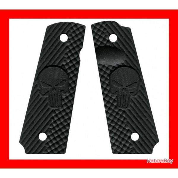 PLAQUETTES POUR 1911 VZ GRIPS CK OPERATOR II - EDITION THE PUNISHER BLACK