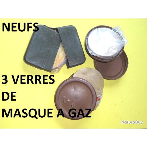 LOT de 3 boites avec verres NEUFS de masque � gaz - VENDU PAR JEPERCUTE (D23C21)