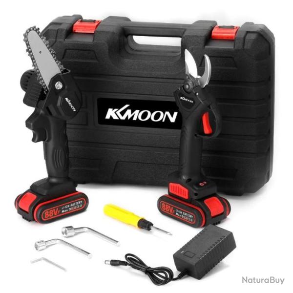 Kit Ensemble Cisaille Mini Trononneuse Electrique Elagage Jardinage San fil 2 Batteries Qualit