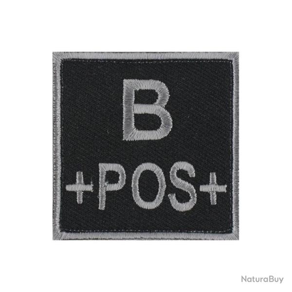 Velcro groupe sanguin gris/noir B+