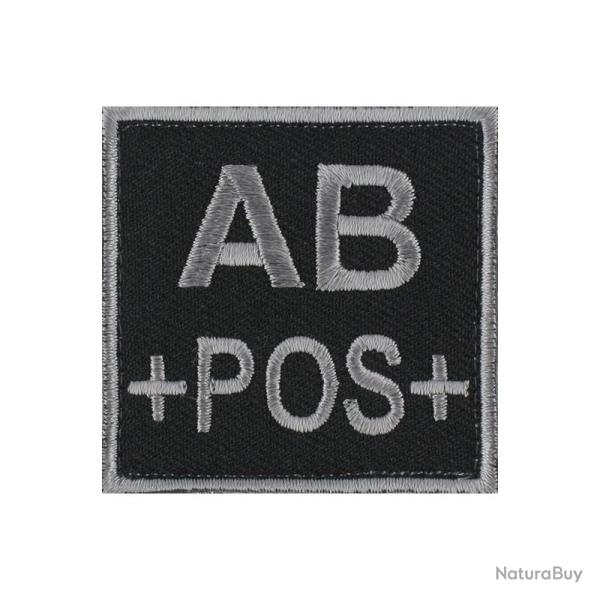 Velcro groupe sanguin gris/noir AB+