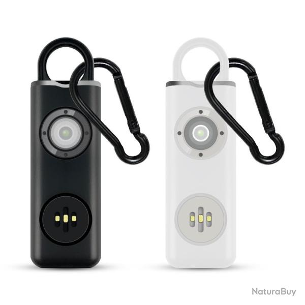 Alarme personnelle rechargeable Flash Noir