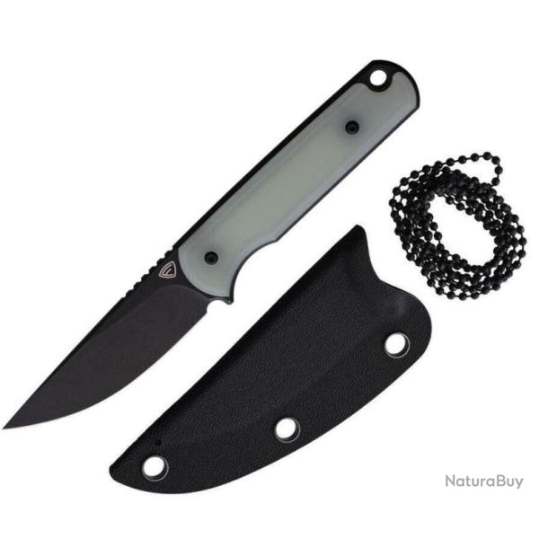 Couteau Ferrum Forge Lackey Jade Lame Acier D2 Manche G10 Etui Kydex FF001NATBLK