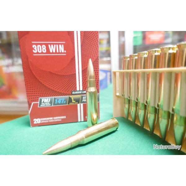 lot de 3 boites de 20 cartouches en 308 win de FIOCCHI en 147 gr FMJ