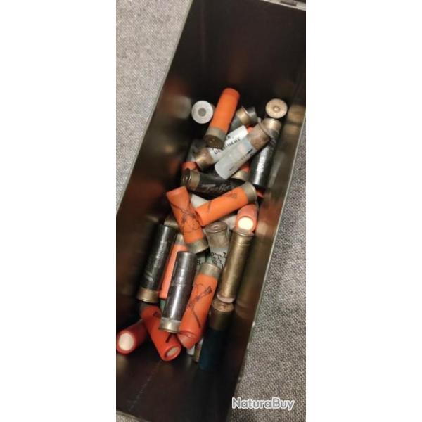 Lot cinquantaine de vielle cartouches chasse cal 16 et 20