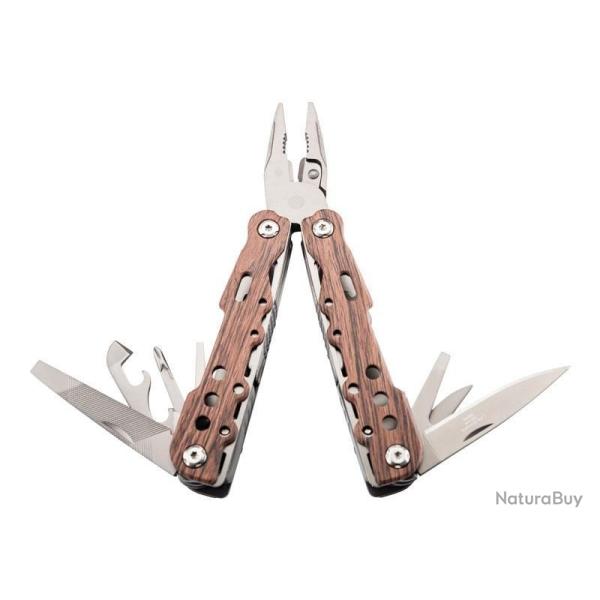 OUTIL MULTIFONCTIONS HERBERTZ 9P FACON BOIS 10,5CM INOX + ETUI