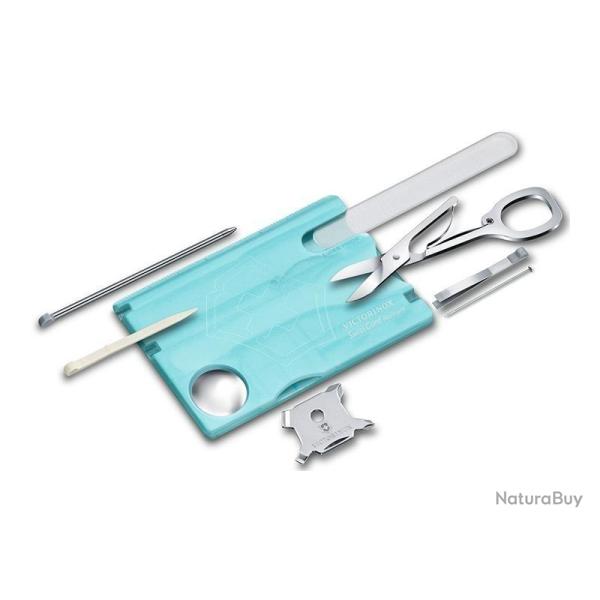 CARTE SUISSE VICTORINOX "SWISSCARD NAILCARE" TURQUOISE 13 FONCTIONS