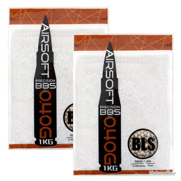 Lot de 2 Sacs 1 Kg Billes BLS Pr�cision 0.40 g Blanches