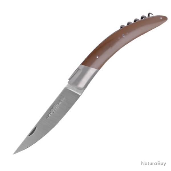 Couteau pliant Goyon-Chazeau gamme " Stylver" en corne et tire-bouchon