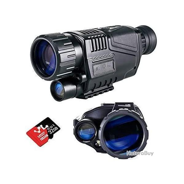 Monoculaire � vision nocturne HD 5x40 avec carte SD 32 GO offerte - Livraison rapide