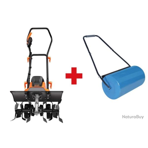 Motobineuse �lectrique 1500W 400 rpm avec rouleau � gazon remplissable - Livraison gratuite