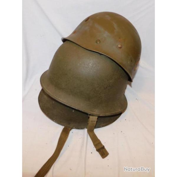 LOT 2 CASQUES FRANCE MODELE 1952 :  dat�s 1953 - EPOQUE INDOCHINE