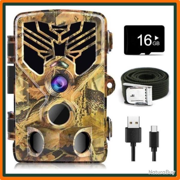 Camera de Chasse 24MP 2,7K + Carte mmoire 16Go - IP66 - LIVRAISON GRATUITE ET RAPIDE