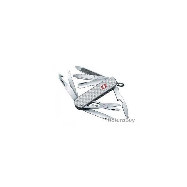 BEL172 COUTEAU SUISSE VICTORINOX "MINICHAMP ALOX" SILVER METAL 14 FONCTIONS NEUF