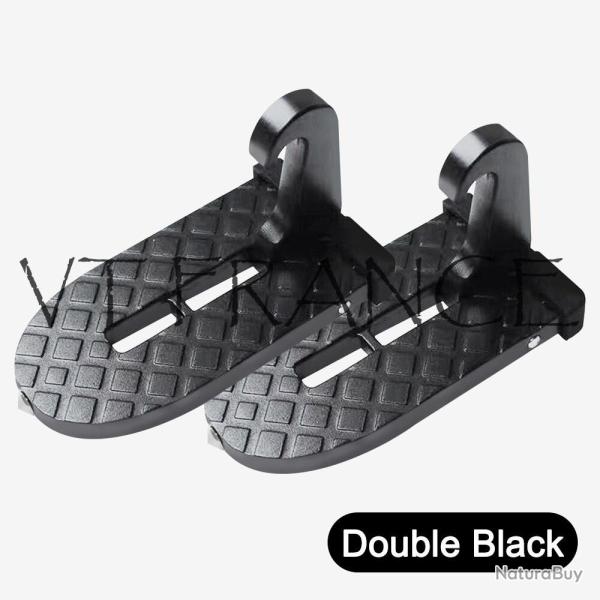 Marche de Porte de Voiture Alu Amovible, Couleur: Noir 2pcs