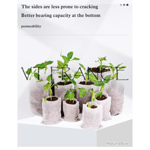 100 Pots Sacs de Culture Biodegradable, Taille: 10x10cm