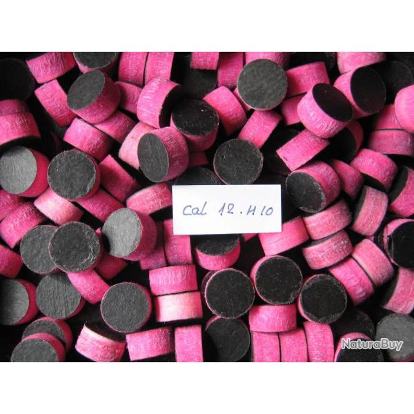 100  Bourres  feutre  rose  cal  12  hauteur  10 mm