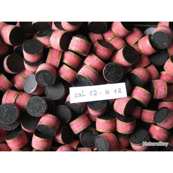 100  Bourres  li�ge  feutre  rose  et  li�ge  cal  12  hauteur  12 mm