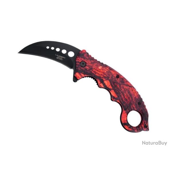 COUTEAU HERBERTZ KARAMBIT CAMO ORANGE 13CM INOX