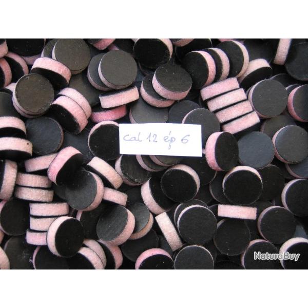 Rondelles  de  compl�ment  feutre  rose  cal  12  �paisseur  6 mm