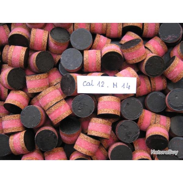 Bourres  li�ge  feutre  rose  li�ge  1�re  qualit�  cal  12  hauteur  14 mm